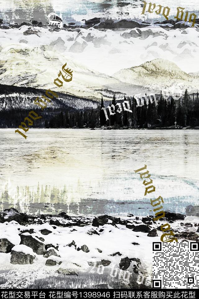 男装满版花文字男装数码印花华亿平台下载（图片编号: 1398946） - 瓦栏（Walan）