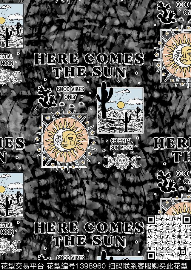 几何简约字母数码印花华亿平台下载（图片编号: 1398960） - 瓦栏（Walan）