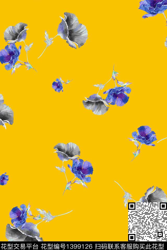 简约数码华亿平台花卉数码印花华亿平台下载（图片编号: 1399126） - 瓦栏（Walan）