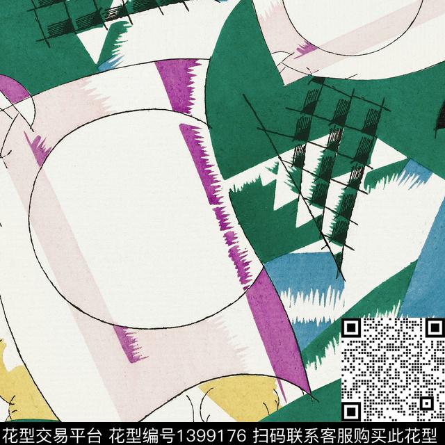 几何涂鸦趋势华亿平台数码印花华亿平台下载（图片编号: 1399176） - 瓦栏（Walan）