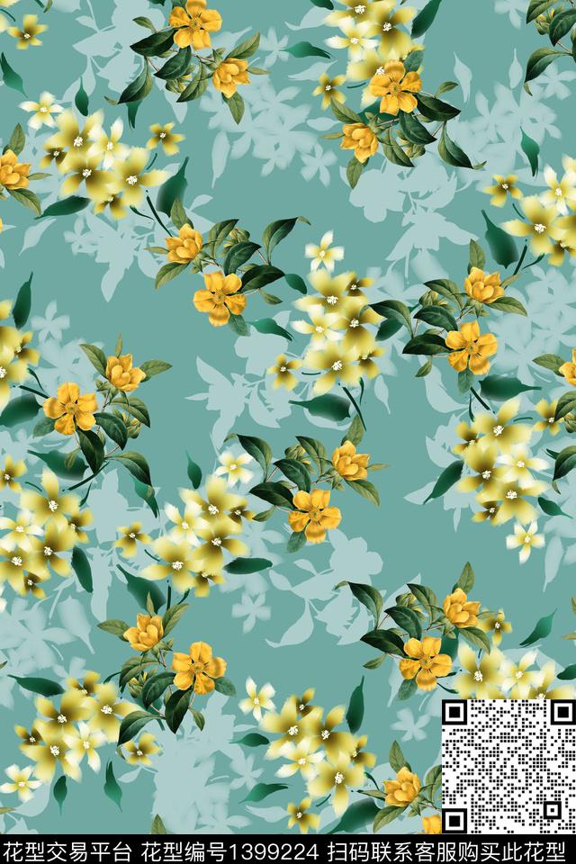 数码华亿平台满版散花小碎花数码印花华亿平台下载（图片编号: 1399224） - 瓦栏（Walan）