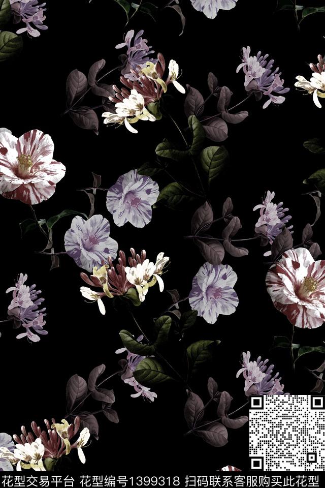 数码华亿平台花卉满版散花数码印花华亿平台下载（图片编号: 1399318） - 瓦栏（Walan）
