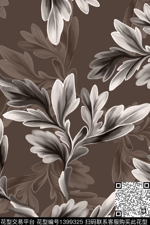 清爽底花卉花卉香云纱数码印花华亿平台下载（图片编号: 1399325） - 瓦栏（Walan）