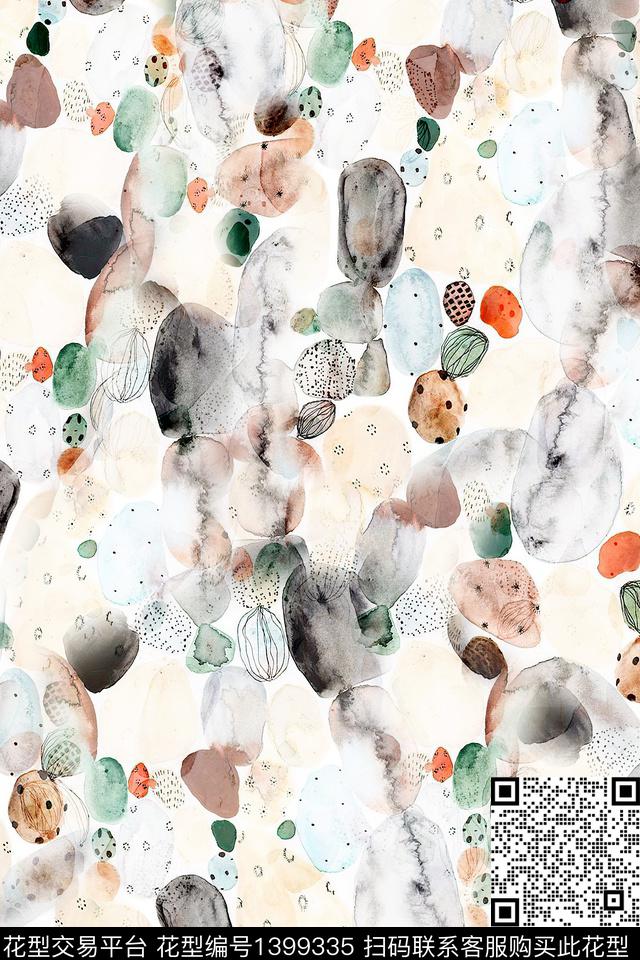 肌理扎染华亿平台大牌风数码印花华亿平台下载（图片编号: 1399335） - 瓦栏（Walan）