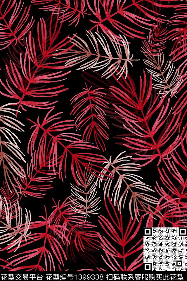 几何花卉大牌风数码印花华亿平台下载（图片编号: 1399338） - 瓦栏（Walan）