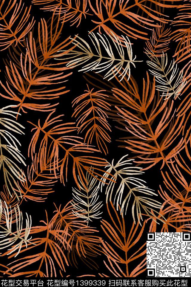 几何花卉大牌风数码印花华亿平台下载（图片编号: 1399339） - 瓦栏（Walan）