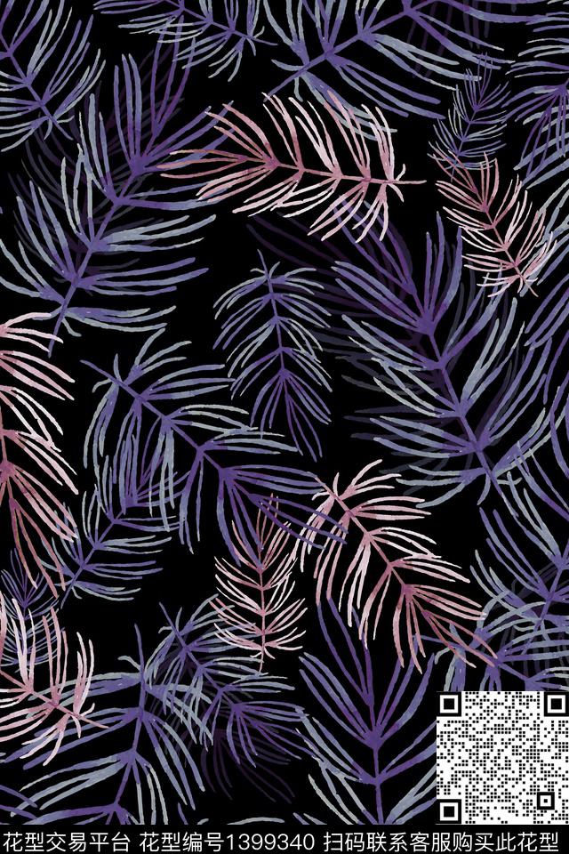 几何花卉大牌风数码印花华亿平台下载（图片编号: 1399340） - 瓦栏（Walan）