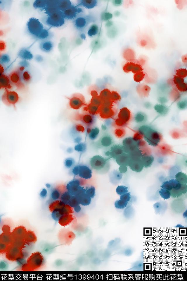 肌理扎染华亿平台抽象花卉数码印花华亿平台下载（图片编号: 1399404） - 瓦栏（Walan）
