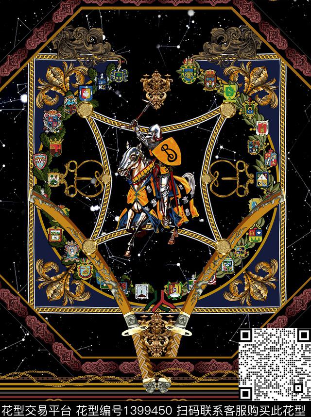 哥特宫廷风数码定位花数码印花华亿平台下载（图片编号: 1399450） - 瓦栏（Walan）