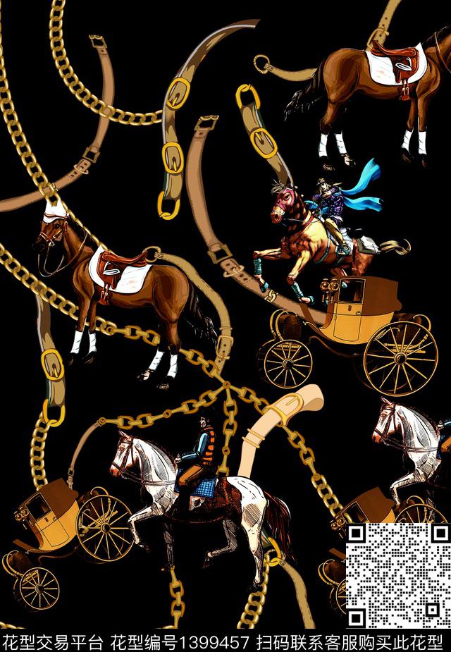 朋克男装满版花男装定位花数码印花华亿平台下载（图片编号: 1399457） - 瓦栏（Walan）