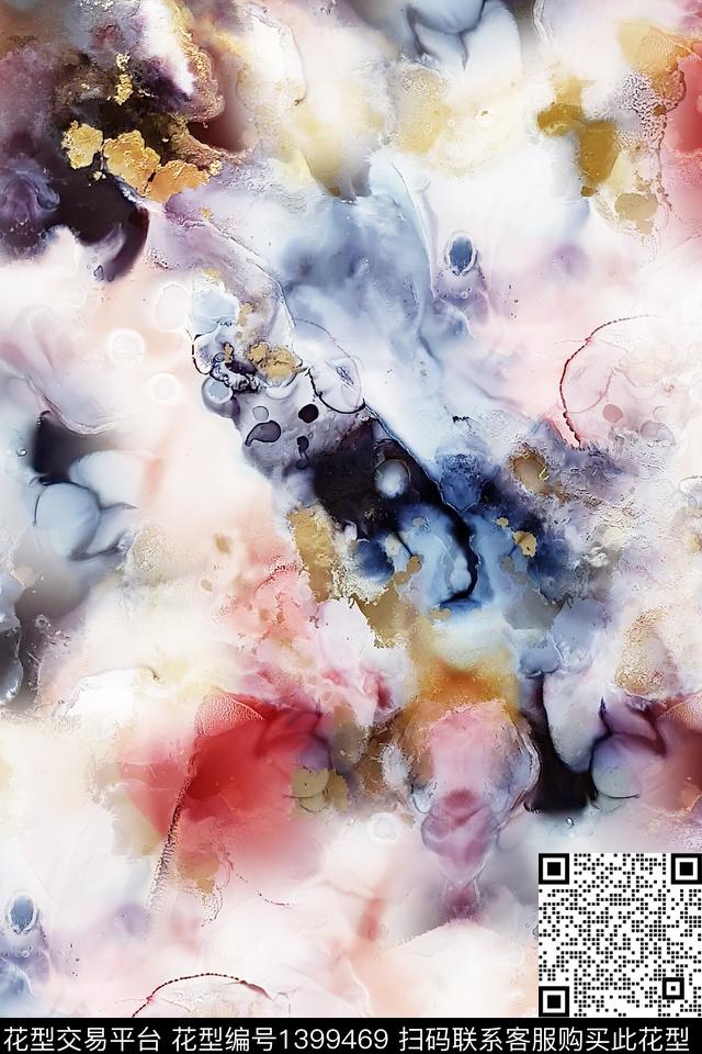 肌理扎染华亿平台大牌风数码印花华亿平台下载（图片编号: 1399469） - 瓦栏（Walan）