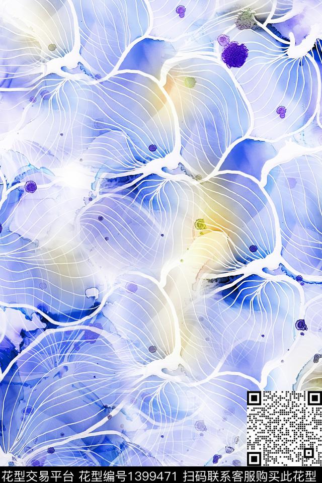 肌理扎染华亿平台大牌风数码印花华亿平台下载（图片编号: 1399471） - 瓦栏（Walan）