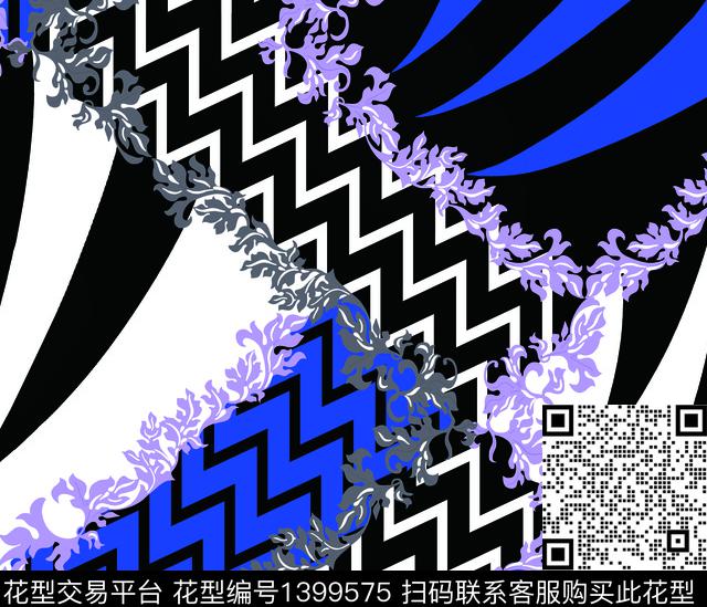 女装定位花连衣裙几何花卉数码印花华亿平台下载（图片编号: 1399575） - 瓦栏（Walan）