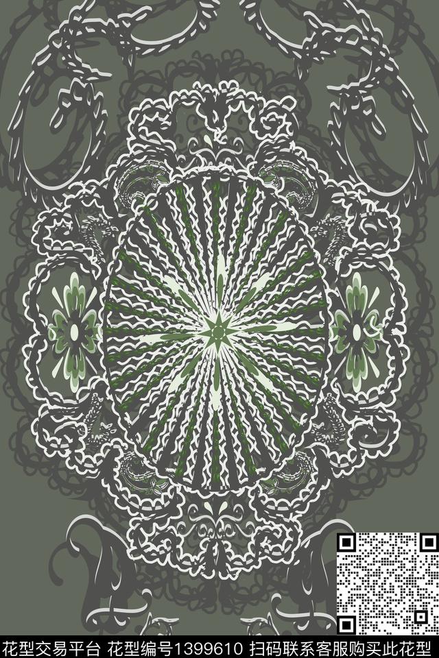 宫廷风数码华亿平台大马士革纹数码印花华亿平台下载（图片编号: 1399610） - 瓦栏（Walan）