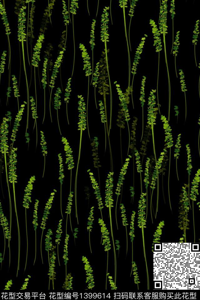 花卉大牌风植物数码印花华亿平台下载（图片编号: 1399614） - 瓦栏（Walan）