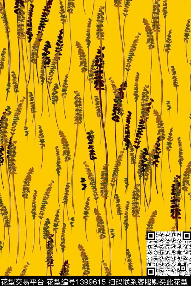花卉大牌风植物数码印花华亿平台下载（图片编号: 1399615） - 瓦栏（Walan）