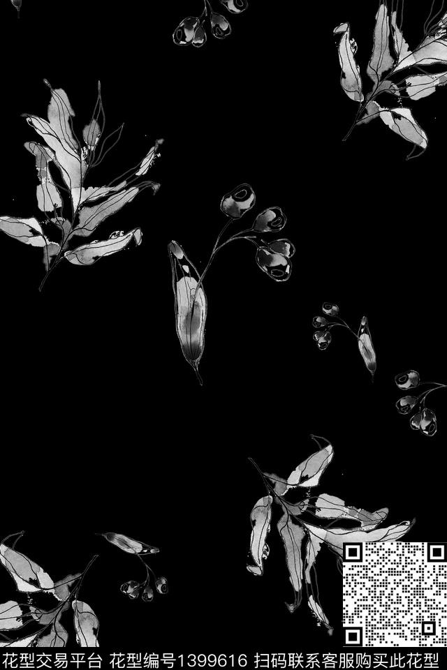 花卉大牌风植物数码印花华亿平台下载（图片编号: 1399616） - 瓦栏（Walan）