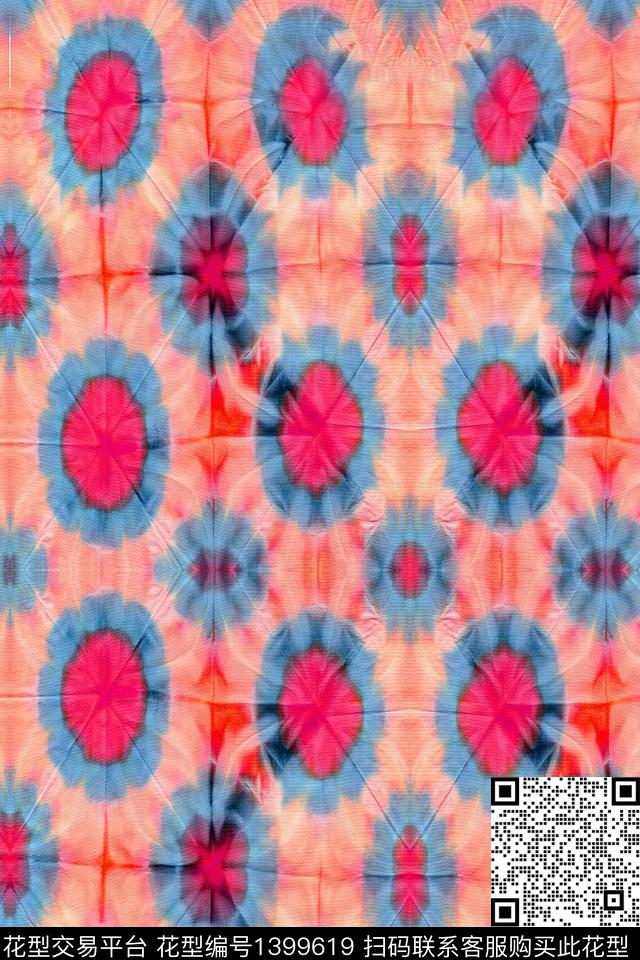 扎染华亿平台大牌风底纹数码印花华亿平台下载（图片编号: 1399619） - 瓦栏（Walan）