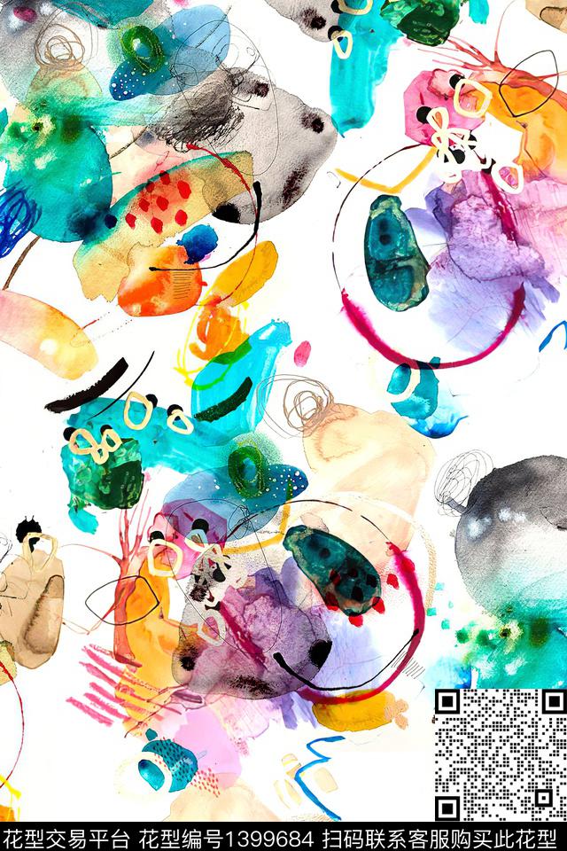 几何时尚小清新数码印花华亿平台下载（图片编号: 1399684） - 瓦栏（Walan）