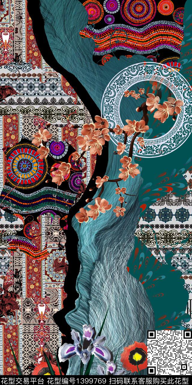 几何数码华亿平台民族风数码印花华亿平台下载（图片编号: 1399769） - 瓦栏（Walan）