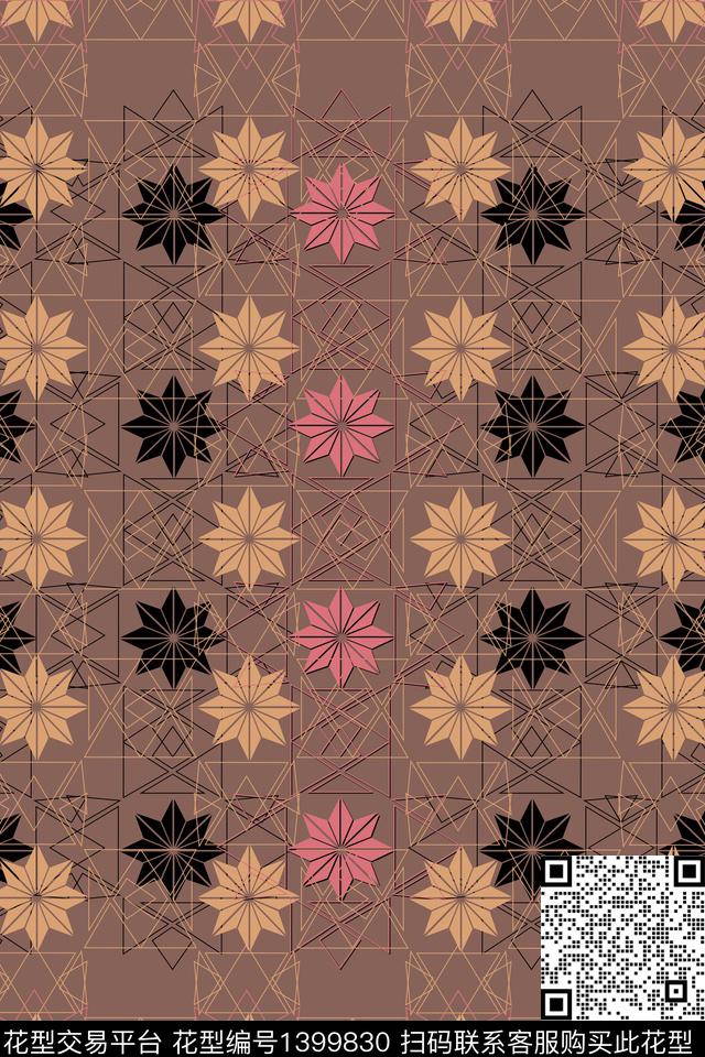 几何简约条纹数码印花华亿平台下载（图片编号: 1399830） - 瓦栏（Walan）