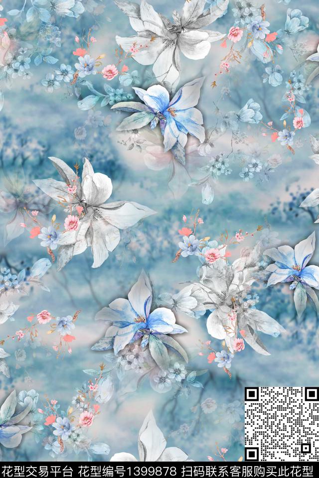 奢华扎染华亿平台民族风数码印花华亿平台下载（图片编号: 1399878） - 瓦栏（Walan）