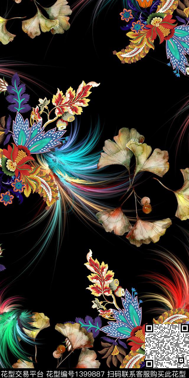 几何民族风雕印华亿平台数码印花华亿平台下载（图片编号: 1399887） - 瓦栏（Walan）