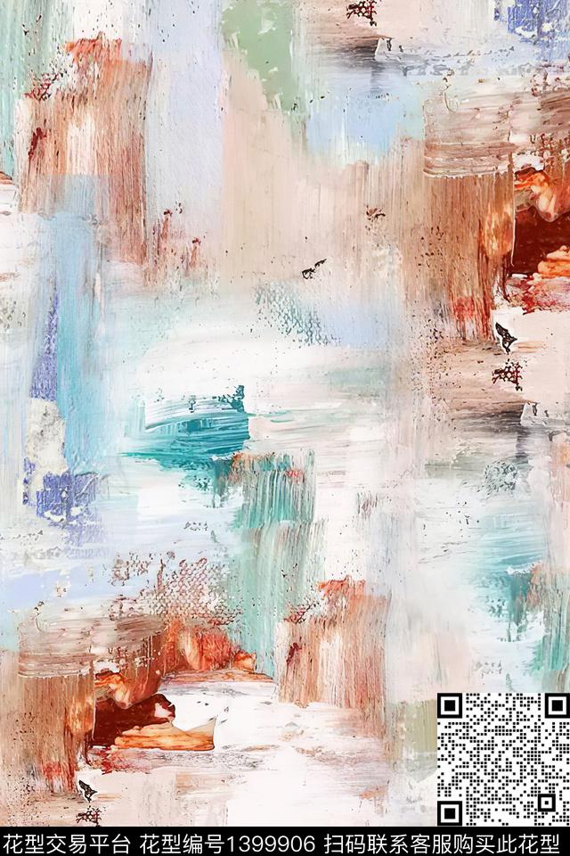 时尚小清新抽象数码印花华亿平台下载（图片编号: 1399906） - 瓦栏（Walan）