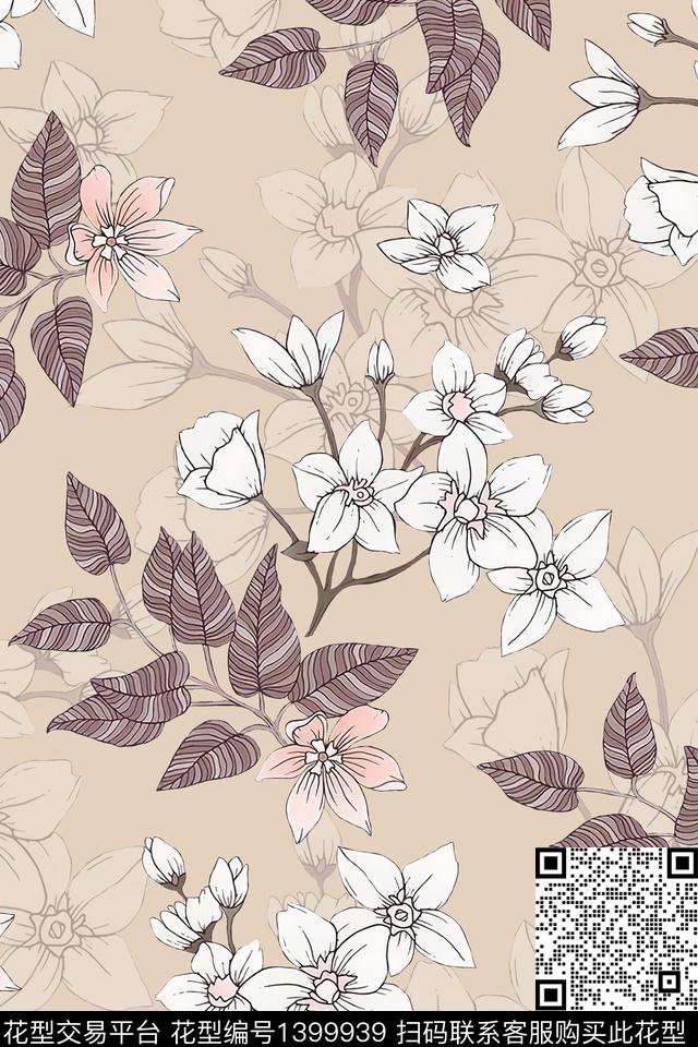 大牌风小清新真丝数码印花华亿平台下载（图片编号: 1399939） - 瓦栏（Walan）