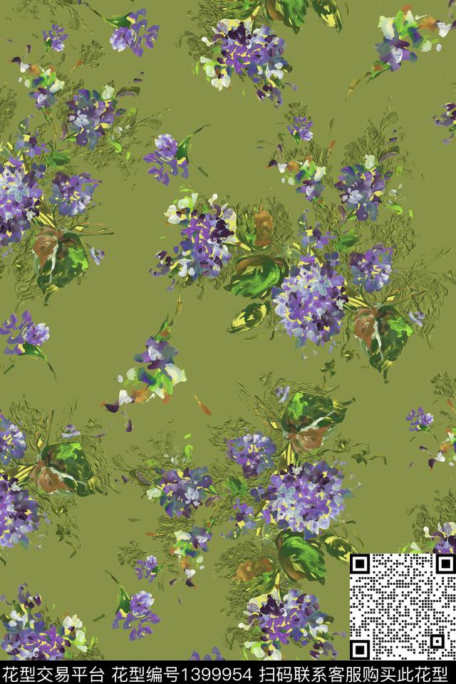 扎染华亿平台花卉花瓣数码印花华亿平台下载（图片编号: 1399954） - 瓦栏（Walan）