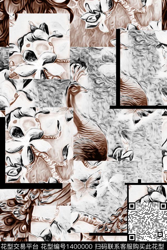 几何男装满版花大牌风传统印花华亿平台下载（图片编号: 1400000） - 瓦栏（Walan）