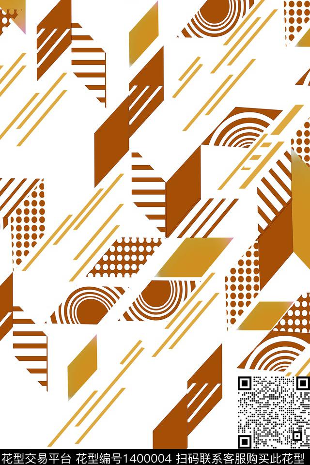 线条几何抽象传统印花华亿平台下载（图片编号: 1400004） - 瓦栏（Walan）