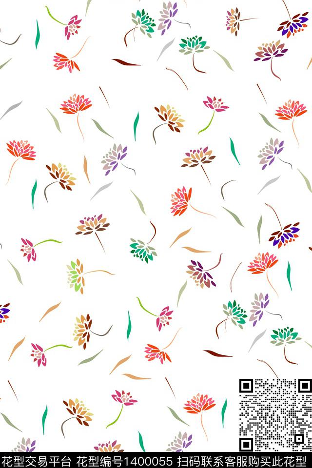 可爱小清新少女数码印花华亿平台下载（图片编号: 1400055） - 瓦栏（Walan）