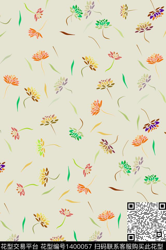 可爱小清新少女数码印花华亿平台下载（图片编号: 1400057） - 瓦栏（Walan）