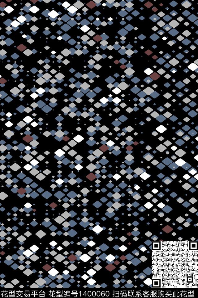 几何大牌风小碎花数码印花华亿平台下载（图片编号: 1400060） - 瓦栏（Walan）