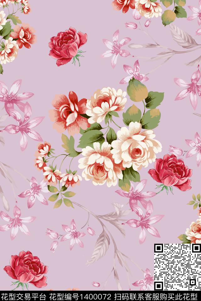 简约花卉大牌风传统印花华亿平台下载（图片编号: 1400072） - 瓦栏（Walan）