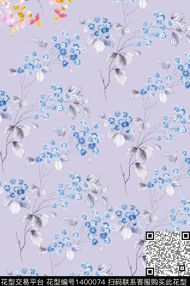 花卉大牌风热带华亿平台数码印花华亿平台下载（图片编号: 1400074） - 瓦栏（Walan）