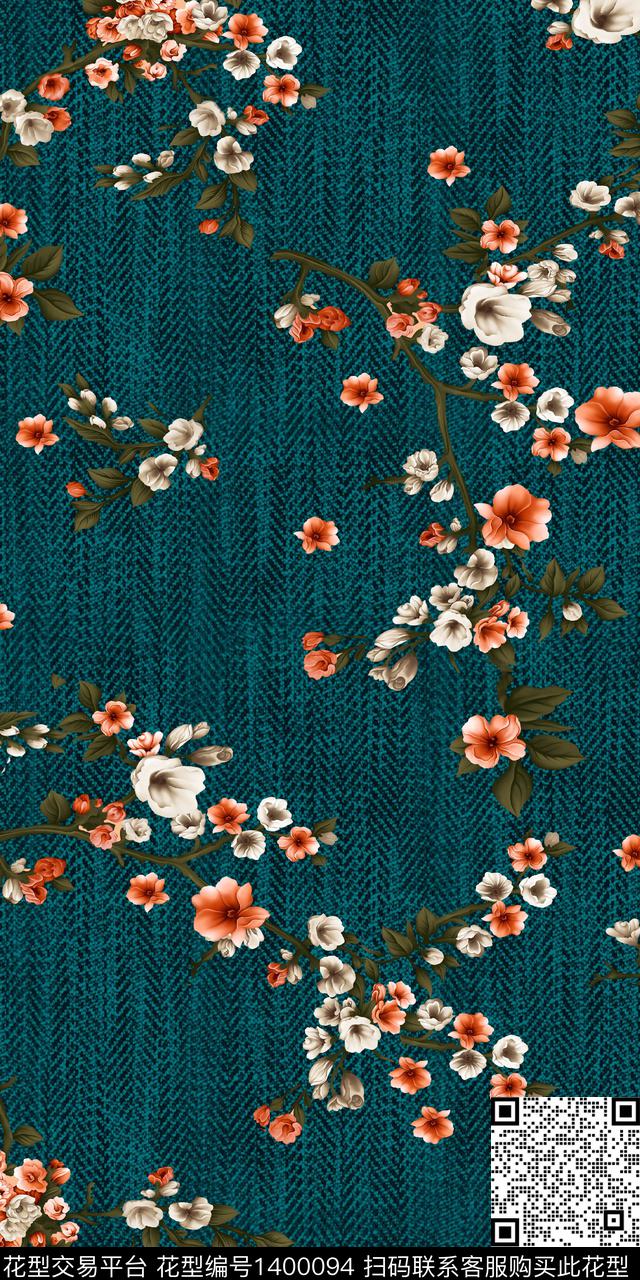 时尚花卉雕印华亿平台数码印花华亿平台下载（图片编号: 1400094） - 瓦栏（Walan）