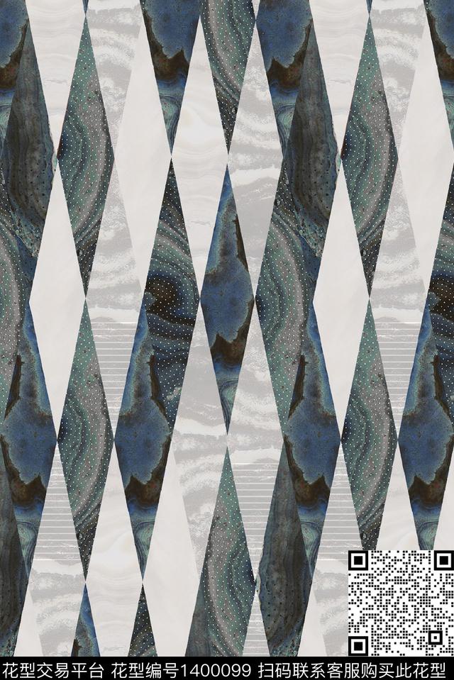 几何大牌风抽象数码印花华亿平台下载（图片编号: 1400099） - 瓦栏（Walan）