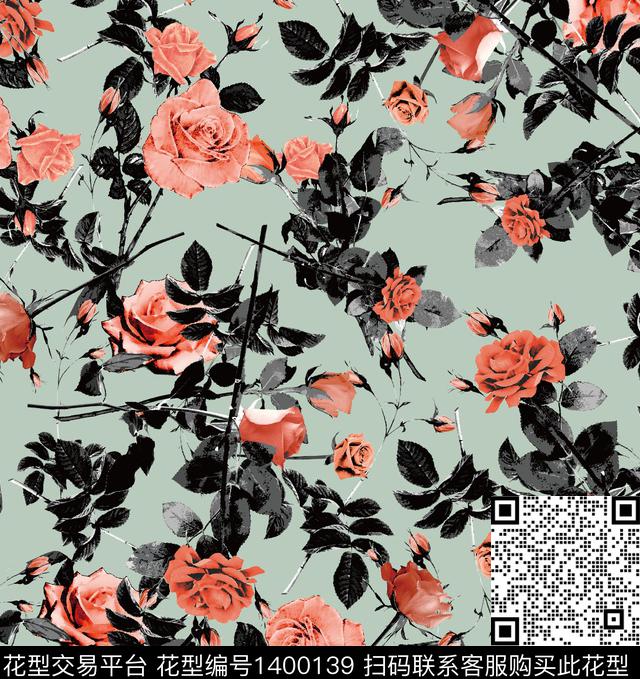 女装花卉小碎花传统印花华亿平台下载（图片编号: 1400139） - 瓦栏（Walan）