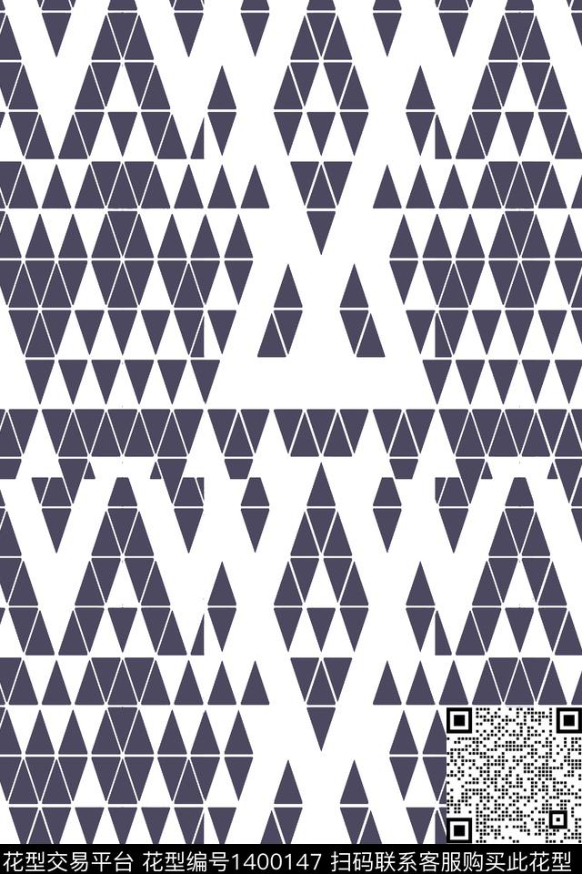 格子字母黑白华亿平台传统印花华亿平台下载（图片编号: 1400147） - 瓦栏（Walan）