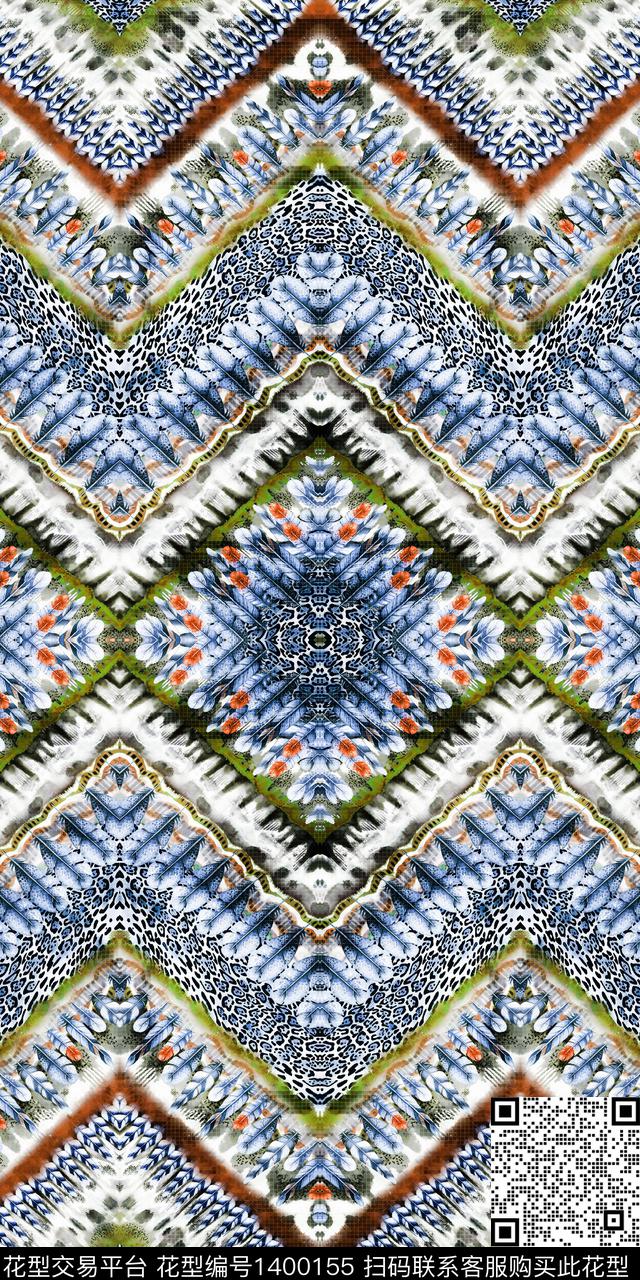 几何民族风数码印花华亿平台下载（图片编号: 1400155） - 瓦栏（Walan）