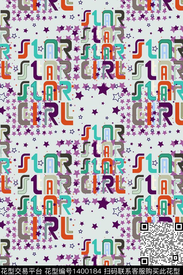 字母清爽底花卉年轻女性传统印花华亿平台下载（图片编号: 1400184） - 瓦栏（Walan）