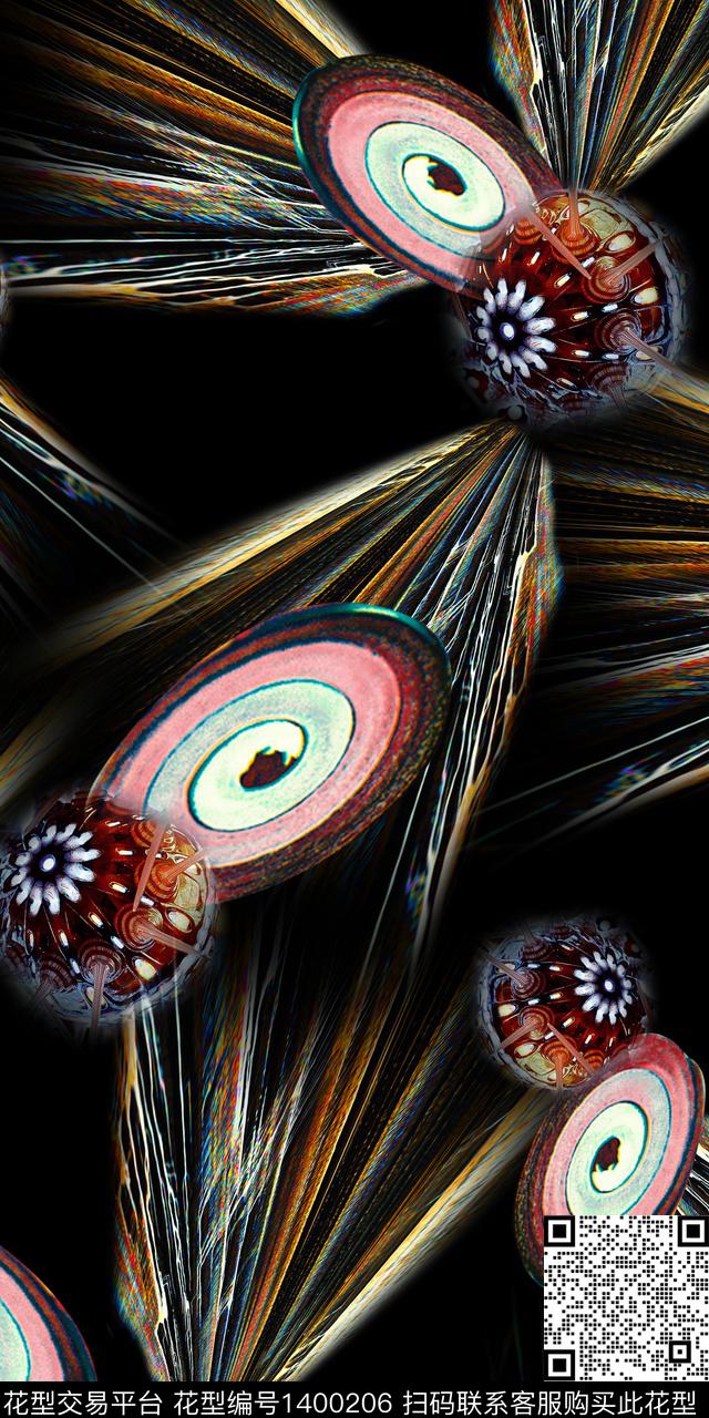 几何抽象花卉雕印华亿平台数码印花华亿平台下载（图片编号: 1400206） - 瓦栏（Walan）