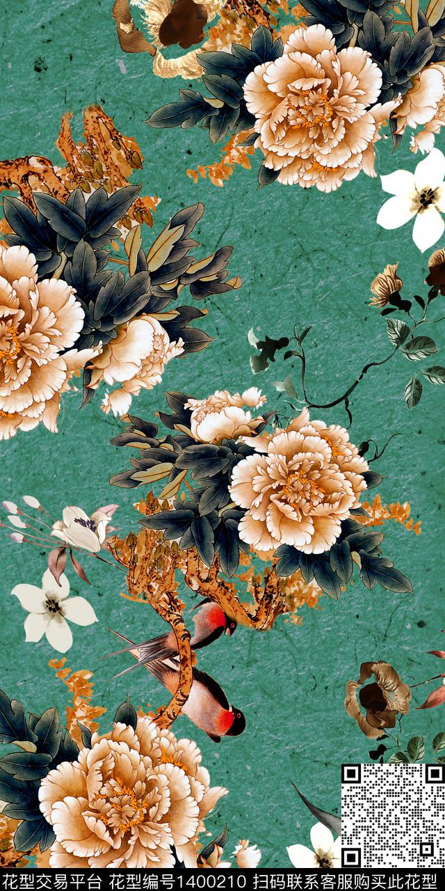 女装花卉中老年数码印花华亿平台下载（图片编号: 1400210） - 瓦栏（Walan）