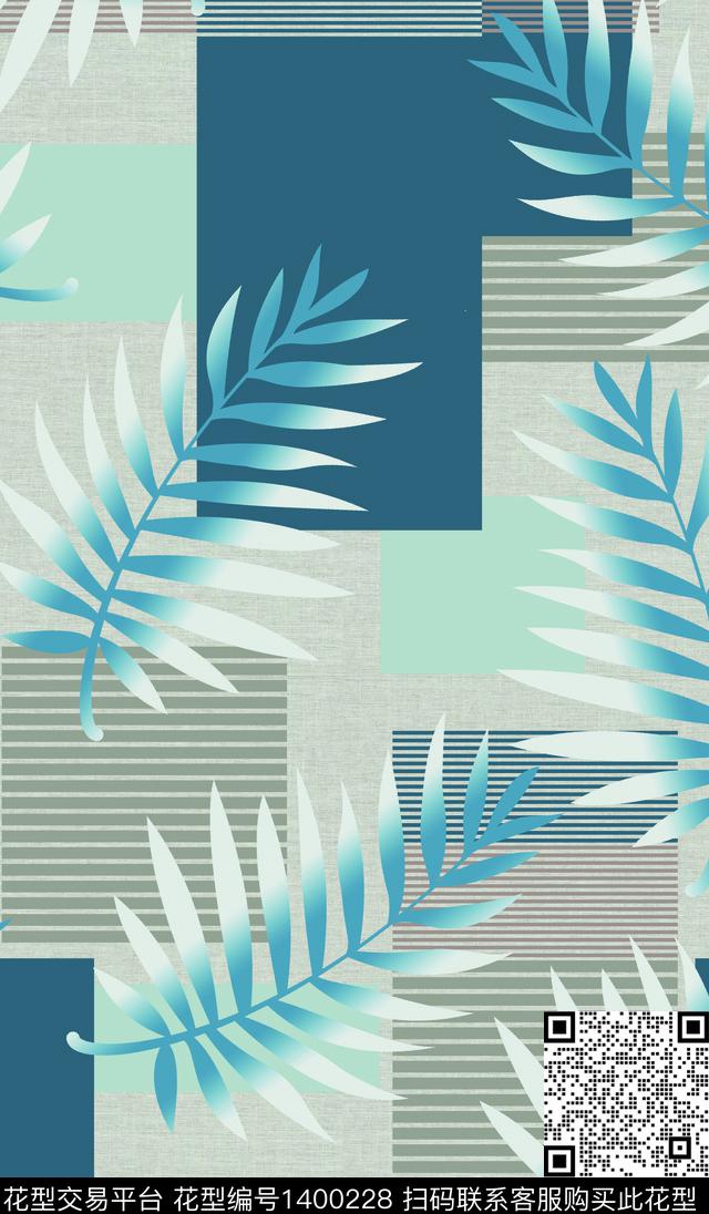 民族风热带华亿平台抽象数码印花华亿平台下载（图片编号: 1400228） - 瓦栏（Walan）