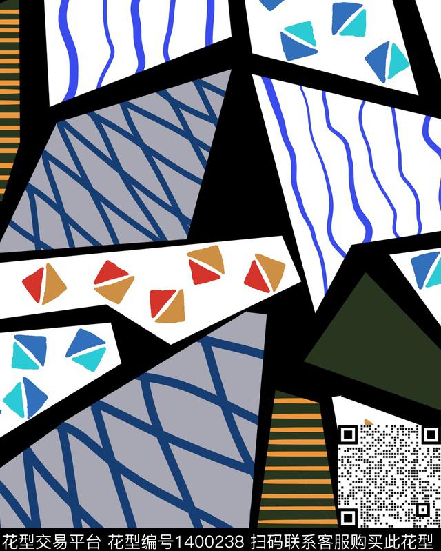 几何格子数码华亿平台数码印花华亿平台下载（图片编号: 1400238） - 瓦栏（Walan）