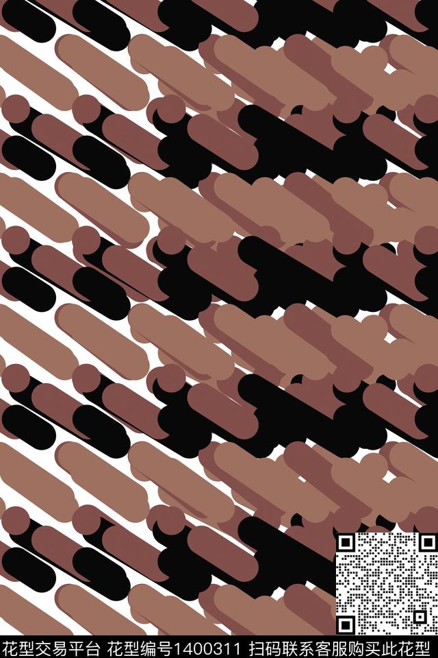 几何格子大牌风数码印花华亿平台下载（图片编号: 1400311） - 瓦栏（Walan）