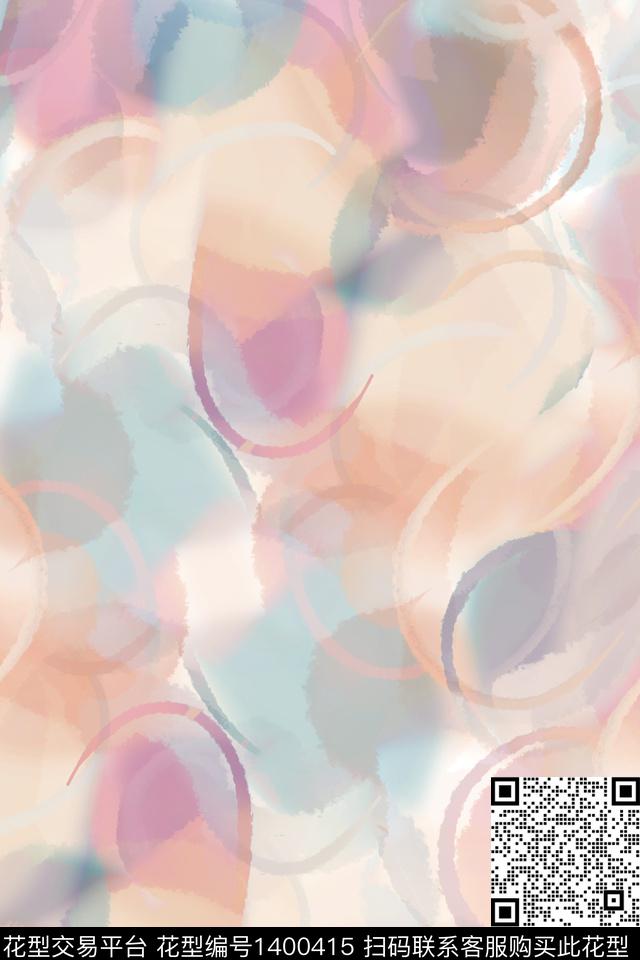 肌理扎染华亿平台大牌风数码印花华亿平台下载（图片编号: 1400415） - 瓦栏（Walan）