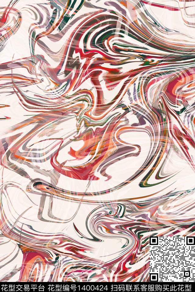 时尚肌理抽象数码印花华亿平台下载（图片编号: 1400424） - 瓦栏（Walan）